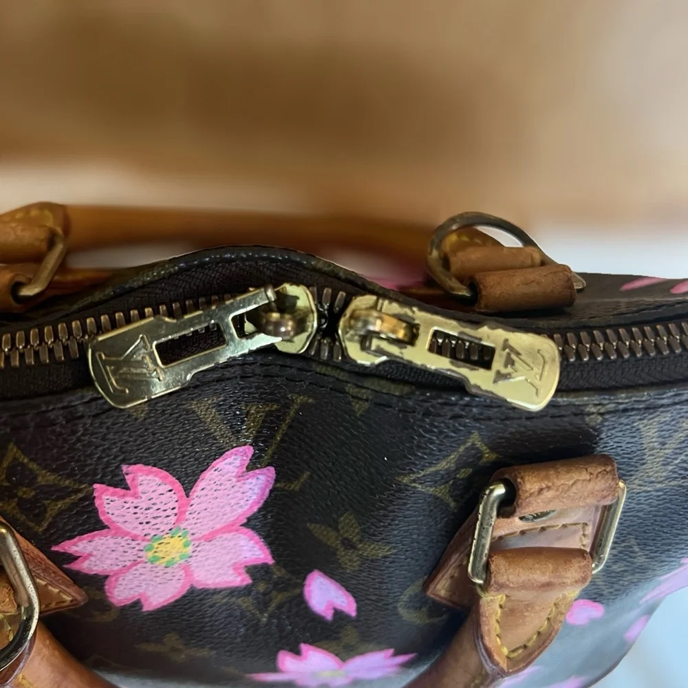 Louis Vuitton Pink and Brown Satchel with Floral Design - Picture 6 of 8